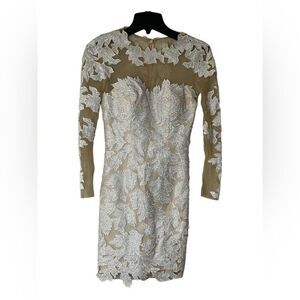 Ivory Lace Embellished Sheath Dress